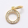 CZ Brass Micro Pave Cubic Zirconia Circle Charms ZIRC-L018-11G-1