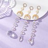 3Pcs Glass Teardrop Round Leaf Hanging Suncatchers Sets HJEW-JM04603-01-1