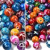150Pcs Spray Painted Drawbench Acrylic Round Beads ACRP-YW0001-12A-2