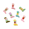 8Pcs 8 Colors Boot Painted Glass Beads Enamel Beads LAMP-FS0001-62-2