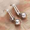 304 Stainless Steel Round Dangle Stud Earrings EJEW-Z098-31P-1