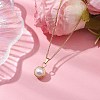 Round Natural Freshwater Pearl Copper Wire Wrapped Pendant Necklaces NJEW-JN04947-01-2