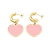 Ion Plating(IP) 304 Stainless Steel Heart Stud Earrings EJEW-A114-11G-03-1