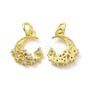 Brass Micro Pave Clear Cubic Zirconia Charms KK-E068-VF048-1