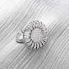 Brass Micro Pave Cubic Zirconia Cuff Rings RJEW-D323-03P-3