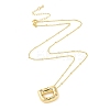 Brass Micro Pave Clear Cubic Zirconia Pendant Necklaces NJEW-Z038-01G-D-1