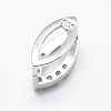 Anti-Tarnish Rhodium Plated 925 Sterling Silver Micro Pave Cubic Zirconia Pendant Bails STER-E053-07P-2