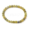 Frosted Natural TaiWan Jade Round Beaded Stretch Bracelets for Women Men BJEW-JB11478-01-1