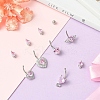 5Pcs 5 Styles Heart Teardrop 304 Stainless Steel Pearl Pink Cubic Zirconia Curved Barbell Belly Rings AJEW-CJ0001-58-5