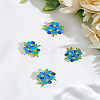 4Pcs Flower Theme Enamel Pins JEWB-LP0005-04-1