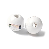 Mother's Day Theme Printed Wood European Beads WOOD-F016-04-1