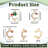 36Pcs 3 Styles Alloy Crystal Rhinestone Ladybug Connector Charms FIND-SC0012-65-2
