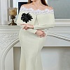 1 Yard Double Layer Polyester 3D Flower Lace Trim Ribbon with Rhinestone OCOR-LP0003-60-3