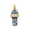 Brass Micro Pave Cubic Zirconia Pendants KK-R100-10G-01-1