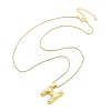 Brass & Plastic Pearl Letter Pendant Box Chain Necklaces for Women NJEW-U017-01G-08-3