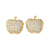 Brass Micro Pave Cubic Zirconia Charms KK-C086-11G-1