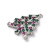 Christmas Series Brass Micro Pave Cubic Zirconia Pendants KK-Q010-01P-07-2