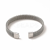 304 Stainless Steel Mesh Chains Shape Open Cuff Bangle for Women BJEW-C033-02P-3