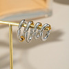 Two Tone 304 Stainless Steel Cuff Earrings WG02975-01-3
