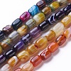 Natural Dyed Striped Agate/Banded Agate Beads Strands G-G775-B-M-1