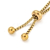 Adjustable 304 Stainless Steel Box Chain Slider Bracelet Making MAK-L038-001G-05-3
