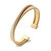 Stainless Steel Cross Open Cuff Bangles for Women BJEW-G719-10G-1