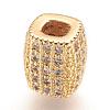 Brass Micro Pave Cubic Zirconia Beads ZIRC-F062-14G-1