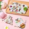 24Pcs 6 Colors Floral Animal Printed Burlap Packing Pouches ABAG-FS0001-13-8