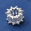 Brass Micro Pave Clear Cubic Zirconia Beads KK-D378-24S-01-2