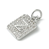 Rack Plating Brass Micro Pave Clear Cubic Zirconia Charms KK-G501-01Z-P-2