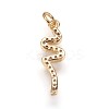 Brass Micro Pave Cubic Zirconia Pendants ZIRC-K070-34G-2