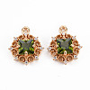 Rack Plating Brass Micro Pave Clear Cubic Zirconia Pendants KK-T060-61C-RS-2