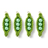 Glass Seed Beaded Pea Pendants PALLOY-MZ00922-01-1