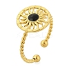 304 Stainless Steel Enamel Cuff Rings for Women RJEW-G338-01G-02-4
