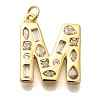 Brass Micro Pave Clear Cubic Zirconia Pendants KK-G521-01G-M-1