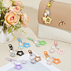 8Pcs 8 Colors Zinc Alloy & Resin Star Pendant Decorations HJEW-BBC0001-26-4