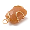 Natural Mixed Stone Rectangle Pendants PALLOY-JF02106-3