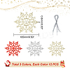 AHADERMAKER 3 Bags 3 Colors Glitter Snowflake Plastic Pendant Decorations AJEW-GA0006-08-2