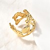 304 Stainless Steel Cuff Rings for Women RJEW-F193-01G-2