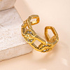 304 Stainless Steel Rhinestone Cuff Open Rings WG7ACF4-01-3