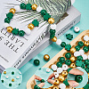 140Pcs 4 Styles Saint Patrick's Day Themed Printed Natural Wooden Beads Sets WOOD-SP0001-29-6