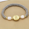 304 Stainless Steel Round Beads Stretch Bracelets for Women FS-WG5A960-03-1