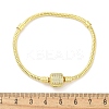 Brass Micro Pave Clear Cubic Zirconia Link Bracelets BJEW-S158-15G-5