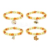 4Pcs 4 Style Acrylic Round Beaded Stretch Bracelets Set BJEW-JB08926-01-1