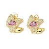 Brass Micro Pave Cubic Zirconia Pendants KK-A197-16G-1