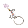 4Pcs Butterfly Glass Pendant Keychain KEYC-JKC01205-4