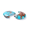 Assembled Natural Bronzite & Synthetic Turquoise Cabochons G-K317-B05-3