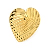 Ion Plating(IP) 304 Stainless Steel Heart Open Cuff Ring for Women RJEW-C083-02G-2