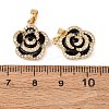Brass Micro Pave Clear Cubic Zirconia Enamel Pendants KK-G543-08G-02-3