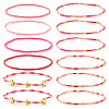 12Pcs Christmas Glass Seed Bead Stretch Bracelet Set ZO6526-7-1